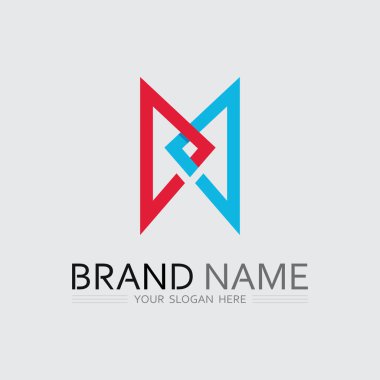 M harfi logo tasarımı vektör kimlik simgesi işareti 