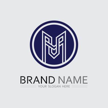 M harfi logo tasarımı vektör kimlik simgesi işareti 