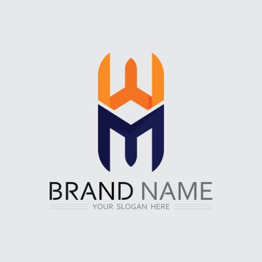M harfi logo tasarımı vektör kimlik simgesi işareti 
