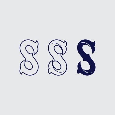 S logo yazı tipi ve S harfi logo tasarım vektörü grafiği