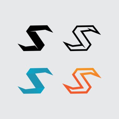 S logo yazı tipi ve S harfi logo tasarım vektörü grafiği