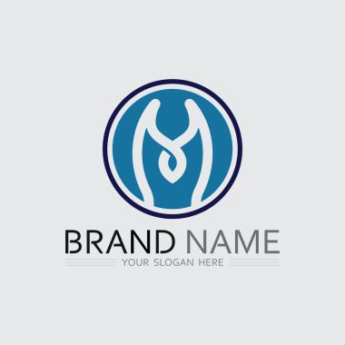 M harfi logo tasarımı vektör kimlik simgesi işareti 
