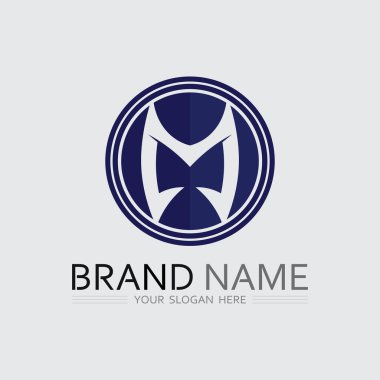 M harfi logo tasarımı vektör kimlik simgesi işareti 