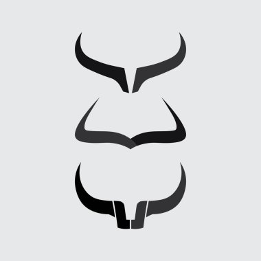 Boğa boynuzu ineği ve bufalo logosu ve sembol simge simgeleri uygulaması