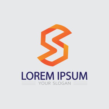 S harfli şirket logosu tasarım vektörü.