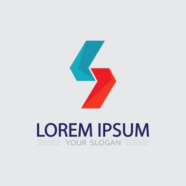 S harfli şirket logosu tasarım vektörü.