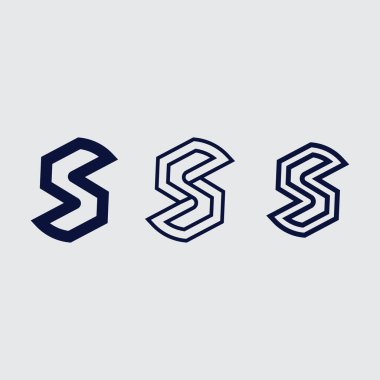 S harfli şirket logosu tasarım vektörü.