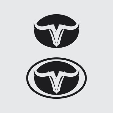 Boğa boynuzu ineği ve bufalo logosu ve sembol simge simgeleri uygulaması