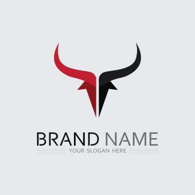 Boğa boynuzu ineği ve bufalo logosu ve sembol simge simgeleri uygulaması