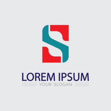 S logo yazı tipi ve S harfi logo tasarım vektörü grafiği