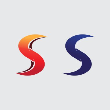 S harfli şirket logosu tasarım vektörü.