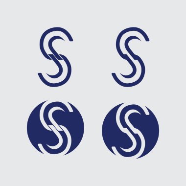 S harfli şirket logosu tasarım vektörü.