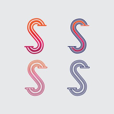 S harfli şirket logosu tasarım vektörü.