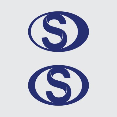 S harfli şirket logosu tasarım vektörü.