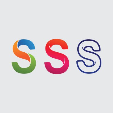 S harfli şirket logosu tasarım vektörü.