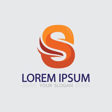 S harfli şirket logosu tasarım vektörü.