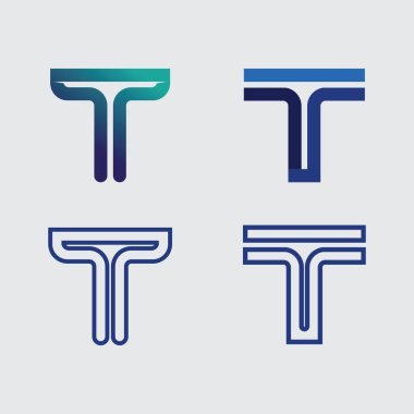T harfi logo resmi ve yazı tipi T tasarım grafik vektörü 