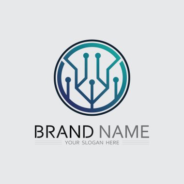 Teknik dişli logo vektör tasarım şablonu. Teknoloji Logosu Tasarım Vektörü, Amblem, Tasarım Konsepti, Yaratıcı Sembol, Simge Simgesi, Simge