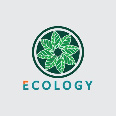 Doğa sembolü şablonu için yaprak logosu tasarım vektörü düzenlenebilir, Yeşil yapraklı logo ekoloji doğa element vektörü simgesi
