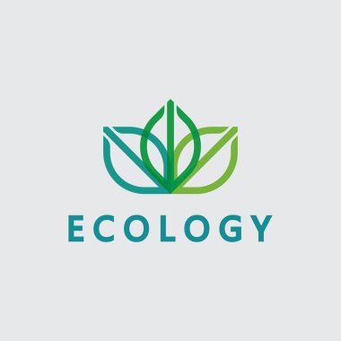 Doğa sembolü şablonu için yaprak logosu tasarım vektörü düzenlenebilir, Yeşil yapraklı logo ekoloji doğa element vektörü simgesi