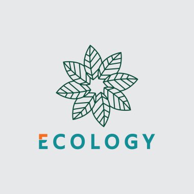 Doğa sembolü şablonu için yaprak logosu tasarım vektörü düzenlenebilir, Yeşil yapraklı logo ekoloji doğa element vektörü simgesi
