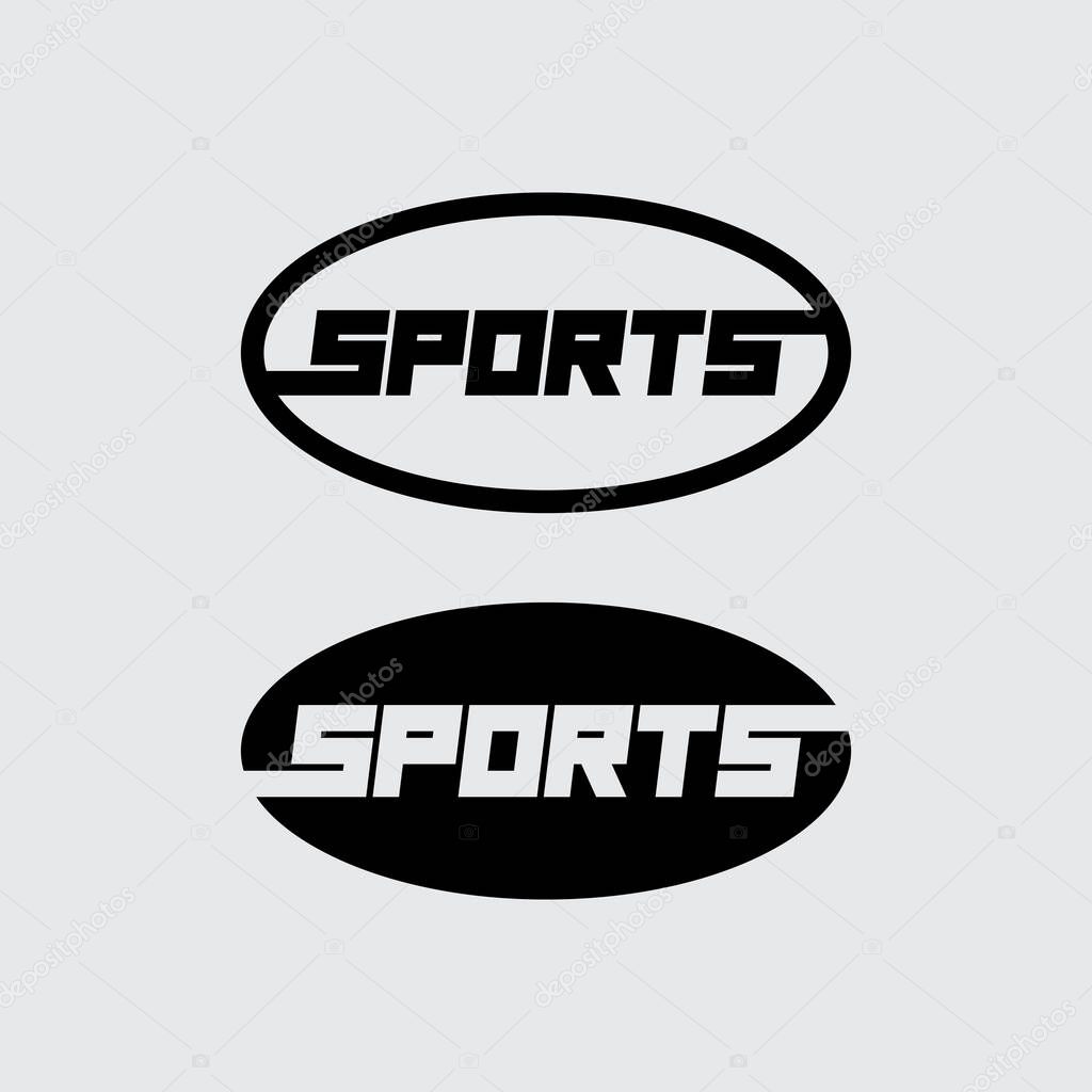 Sport logo and Sports icon design symbol people illustration vector letter and stamp
