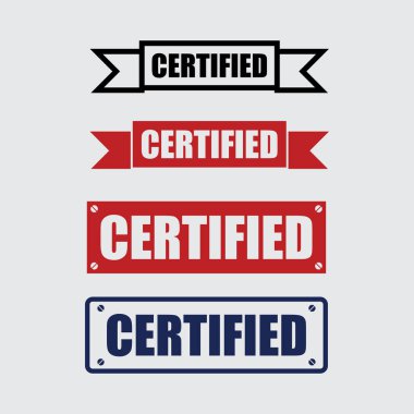 Sertifikalı kauçuk mühür Grunge kırmızı siyah rozeti çerçevede veya yuvarlak dikdörtgen sınır sertifikası onaylı ve orijinal mühür onaylı 