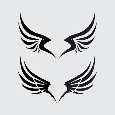 Kanat logosu ve hayvan kanatları simgesi. 