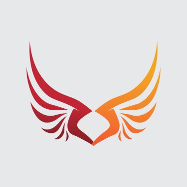 Kanat logosu ve hayvan kanatları simgesi. 