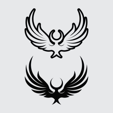 Kanat logosu ve hayvan kanatları simgesi. 