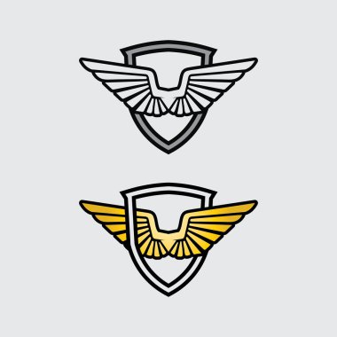 Kanat logosu ve hayvan kanatları simgesi. 