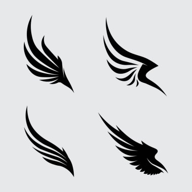 Kanat logosu ve hayvan kanatları simgesi. 