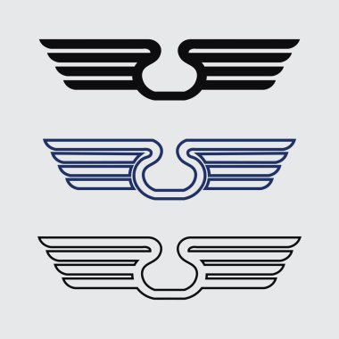 Kanat logosu ve hayvan kanatları simgesi. 