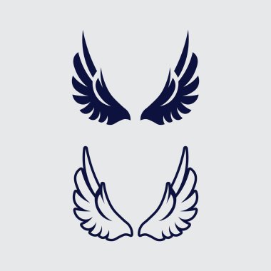 Kanat logosu ve hayvan kanatları simgesi. 