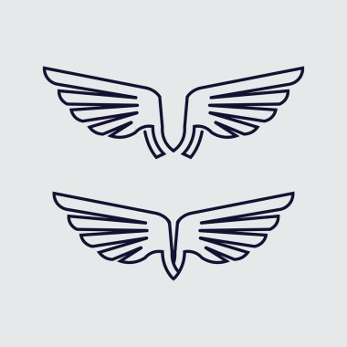 Kanat logosu ve hayvan kanatları simgesi. 