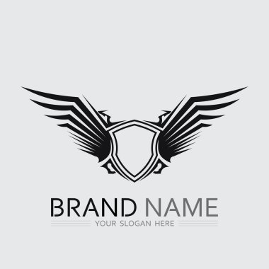 Kanat logosu ve hayvan kanatları simgesi. 