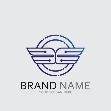 Kanat logosu ve hayvan kanatları simgesi. 