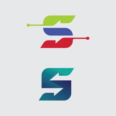 S logo tasarımı ve S simgesi stok resim grafik simgesi kimliği