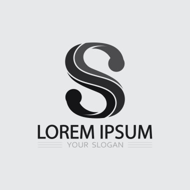 S logo tasarımı ve S font simgesi depolama resmi grafik kimliği