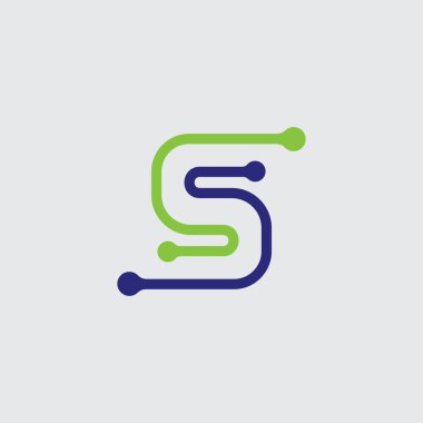 S logo tasarımı ve S simgesi stok resim grafik simgesi kimliği