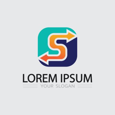 S logo tasarımı ve S simgesi stok resim grafik simgesi kimliği