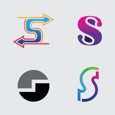 S logo tasarımı ve S simgesi stok resim grafik simgesi kimliği