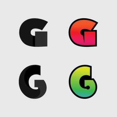 G logo tasarımı ve G simgesi stok resim grafik simgesi kimliği