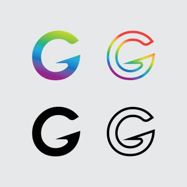 G logo tasarımı ve G simgesi stok resim grafik simgesi kimliği