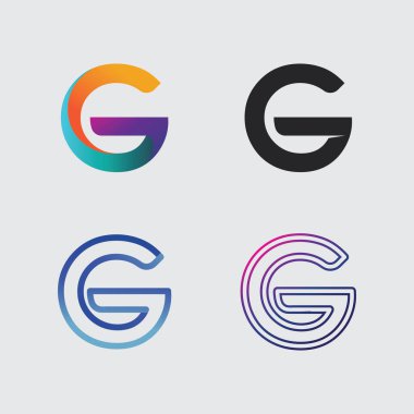 G logo tasarımı ve G simgesi stok resim grafik simgesi kimliği