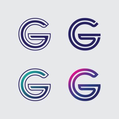 G logo tasarımı ve G simgesi stok resim grafik simgesi kimliği