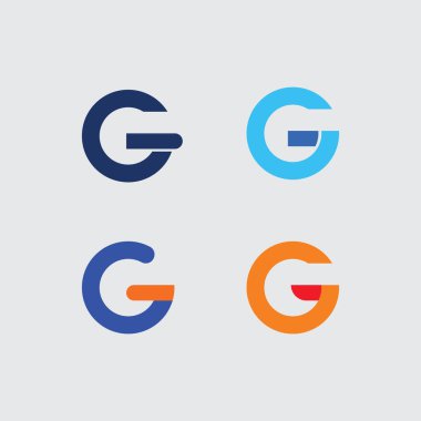 G logo tasarımı ve G simgesi stok resim grafik simgesi kimliği