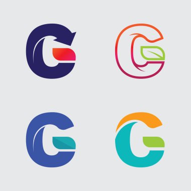 G logo tasarımı ve G simgesi stok resim grafik simgesi kimliği