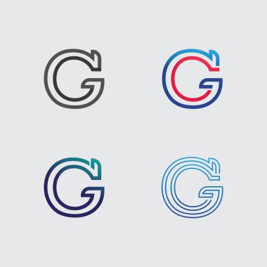 G logo tasarımı ve G simgesi stok resim grafik simgesi kimliği