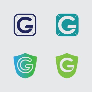 G logo tasarımı ve G simgesi stok resim grafik simgesi kimliği